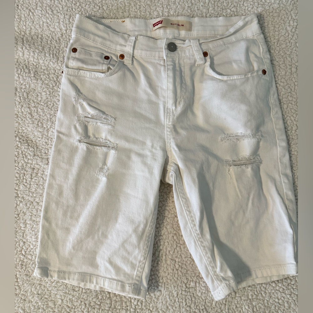 Levi's White Denim Shorts